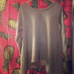 Size L Grey Flowy Sweatshirt with Lace Detial